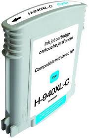 COMPATIBLE HP - 940XL / C4907 Cyan (28 ml) Cartouche remanufacturée HP avec puce